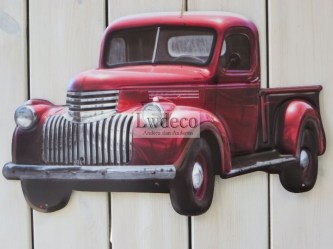 Pickup truck rood 35x55cm